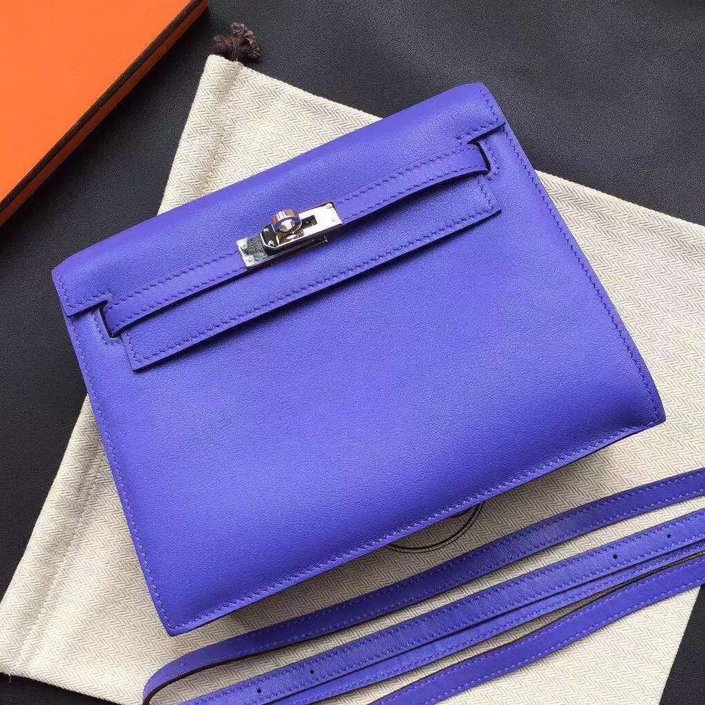 Replica Hermes Rose Purple Swift Kelly Danse Bag