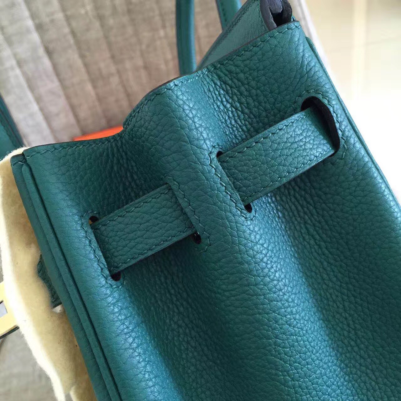 Replica Hermes Birkin 25 Handmade Bag In Malachite Epsom Calfskin