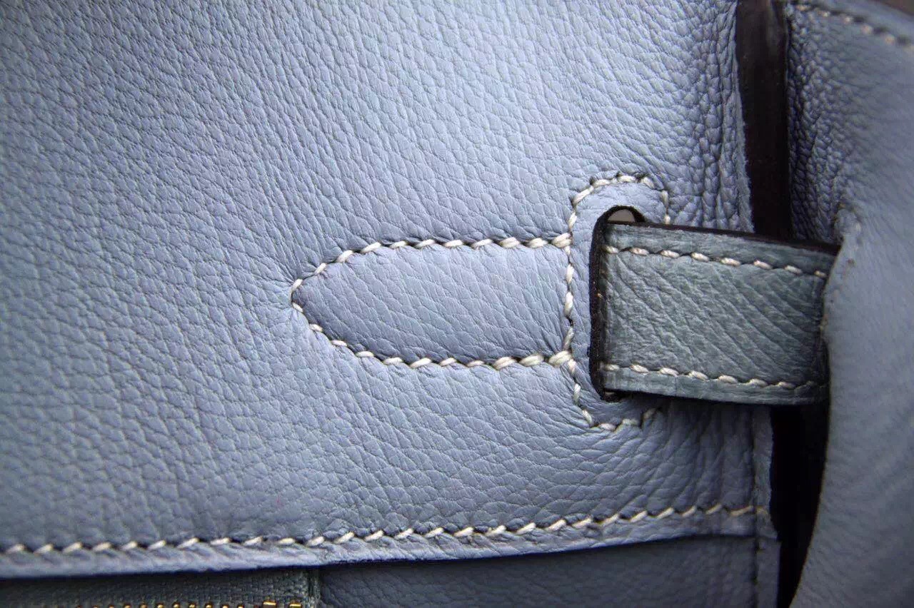 Imitation Hermes Birkin 30cm 35cm Bag In Blue Lin Epsom Leather HJ01139