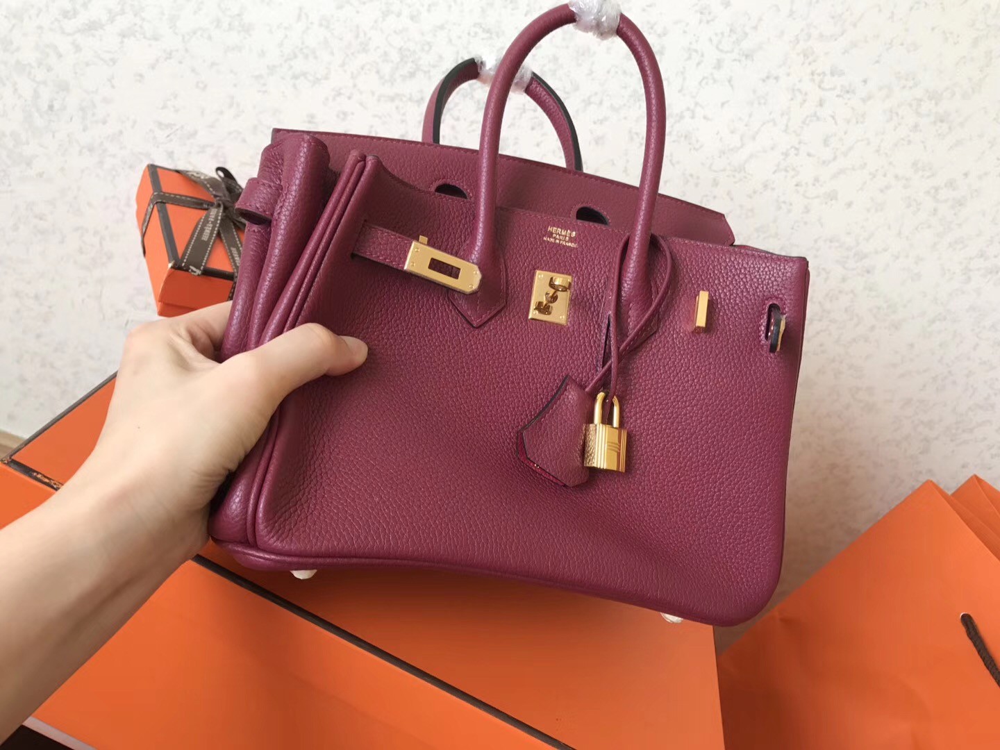Hermès Birkin Rubis Clemence Handbag