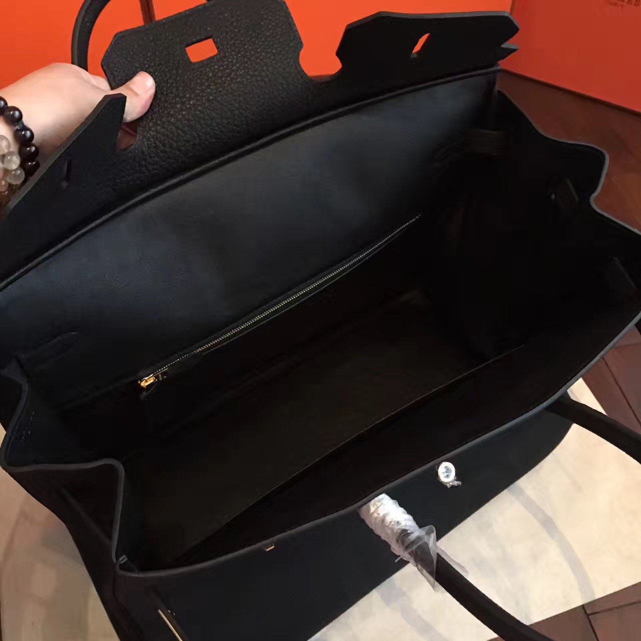 Replica Hermes Birkin 40 Handmade Bag In Black Clemence Leather