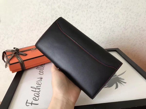 Replica Hermes Constance Long Wallet In Black Swift Leather