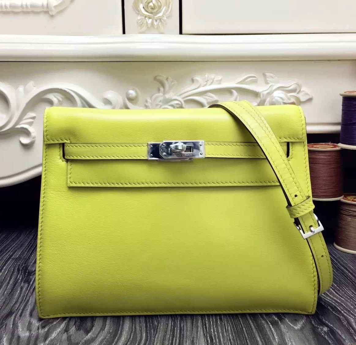 Best 1:1 Hermes Yellow Clemence Kelly Ado PM Backpack QY01741