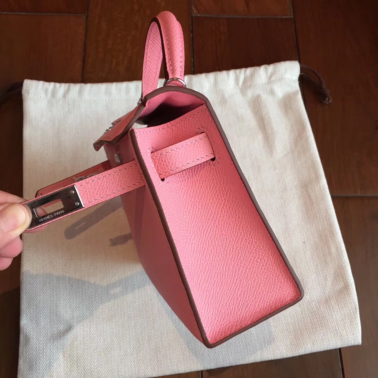 Replica Hermes Kelly Sellier 25 Bicolor Bag in Rose Confetti and