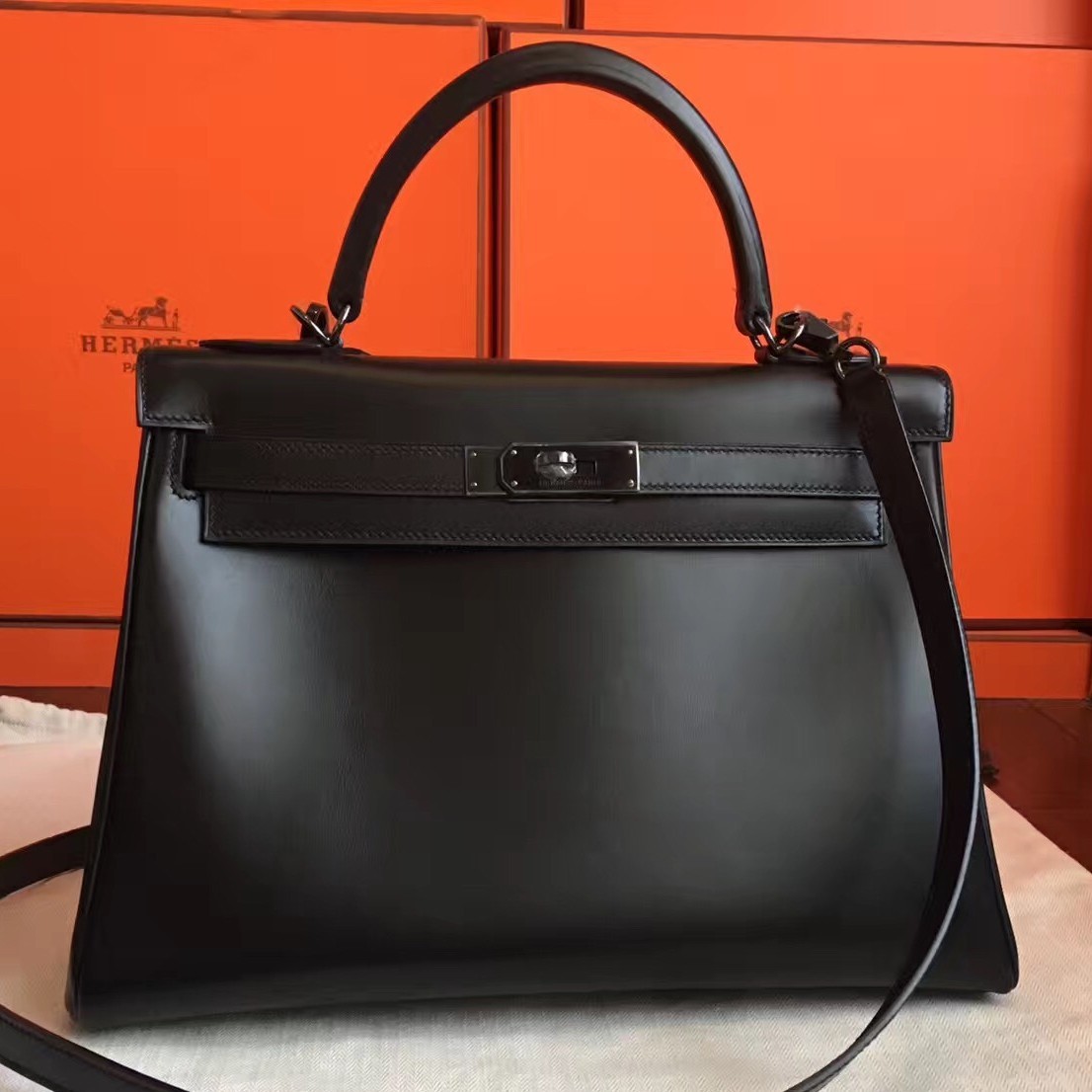 Replica Hermes Kelly Sellier 25 Handmade Bag In Celeste Epsom Calfskin