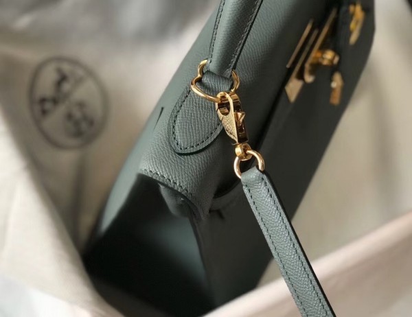 Replica Hermes Kelly Pochette Bag In Vert Amande Epsom Leather