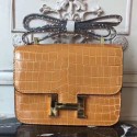 AAA 1:1 Hermes Camarel Constance MM 24cm Crocodile Handbag QY01255