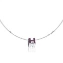 Best 1:1 Hermes Cage d’H Necklace Purple in Lacquer With Gold QY01004