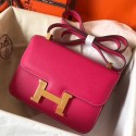 Best 1:1 Hermes Epsom Constance 24cm Rose Red Handmade Bag QY01251