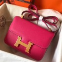 Best 1:1 Hermes Epsom Constance 24cm Rose Red Handmade Bag QY01251