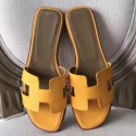 Best Hermes Oran Sandals In Jaune Epsom Leather QY00586
