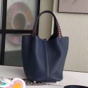 Best Quality Copy Hermes Navy Blue Picotin Lock 18cm Bag With Braided Handles QY00623