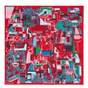 Best Quality Fake Hermes Red Modernisme Tropical Scarf 140cm QY00286