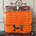 Best Quality Hermes Orange Constance MM 24cm Crocodile Handbag QY01346