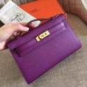 Cheap Hermes Cyclamen Epsom Kelly Pochette Handmade Bag QY02223