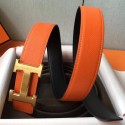 Copy Hermes H Belt Buckle &amp; Orange Epsom 32 MM Strap QY02206