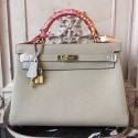 Copy Hermes Light Grey Clemence Kelly 32cm Retourne Bag QY02337