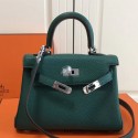 Copy Hermes Malachite Clemence Kelly 20cm PHW Bag QY01521