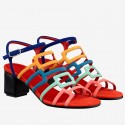 Copy Hermes Oracle Sandals In Multicolour Suede Leather QY00228