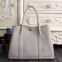 Copy Hermes Small Garden Party 30cm Tote In White Leather QY00114