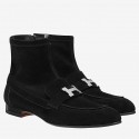 Designer Replica Hermes Black Saint Honore Ankle Boots QY02381
