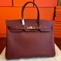 Fake Hermes Bordeaux Epsom Birkin 40cm Handmade Bag QY01256