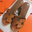 Fake Hermes Brown Ostrich Oasis Sandals QY00289