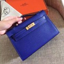 Fake Replica Hermes Electric Blue Epsom Kelly Pochette Handmade Bag QY02086