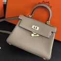 Fake Top Hermes Grey Clemence Kelly 20cm GHW Bag QY02106