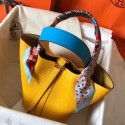 First-class Quality Hermes Bicolor Picotin Lock MM 22cm Yellow Bag QY01503