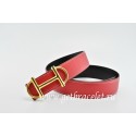First-class Quality Hermes Reversible Belt Red/Black Anchor Chain Togo Calfskin With Red/Black 18k Gold Buckle QY02127