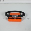 First-class Quality Hermes Rivale Double Wrap Bracelet Black Silver QY00903