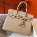 Hermes Argile Clemence Birkin 30cm Handbag QY00745
