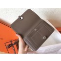 Hermes Bicolor Dogon Duo Wallet In Black/Taupe Leather QY01925