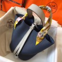 Hermes Bicolor Picotin Lock MM 22cm Sapphire Bag QY00183