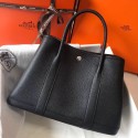 Hermes Black Clemence Garden Party 30cm Handmade Bag QY02024