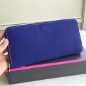 Hermes Blue Electric Clemence Azap Zipped Wallet QY01544