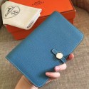 Hermes Blue Jean Dogon Duo Combined Wallet QY01911