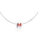 Hermes Cage d’H Necklace Red in Lacquer With Gold QY00118