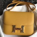 Hermes Epsom Constance 24cm Jaune Handmade Bag QY00847