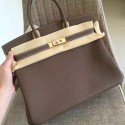 Hermes Etoupe Clemence Birkin 35cm Handmade Bag QY00646