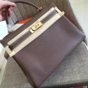 Hermes Etoupe Clemence Kelly Retourne 28cm Handmade Bag QY01122