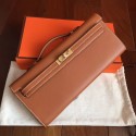 Hermes Gold Swift Kelly Cut Clutch Handmade Bag QY00337