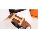 Hermes H Belt Buckle & Brown Clemence 32 MM Strap QY01668