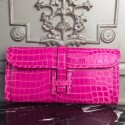 Hermes Jige Elan 29 Clutch In Rose Red Crocodile Leather QY01877