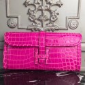 Hermes Jige Elan 29 Clutch In Rose Red Crocodile Leather QY01877