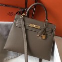 Hermes Kelly 28cm Sellier Handbag In Taupe Epsom Leather QY01483