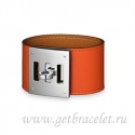 Hermes Kelly Dog Bracelet Orange With Silver QY01566