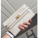 Hermes Kelly Ghillies Wallet In Ivory Swift Leather QY01924