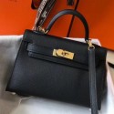 Hermes Kelly Mini II Handbag In Black Epsom Leather QY01905